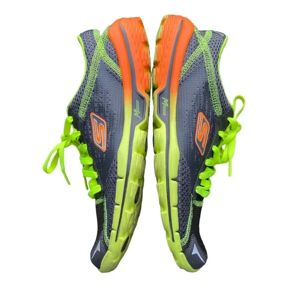 Skechers GOrun 2  Men's US10 Grey neon green orange running minimalist shoes