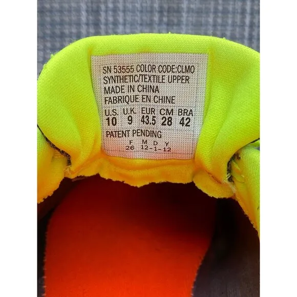 Skechers GOrun 2  Men's US10 Grey neon green orange running minimalist shoes