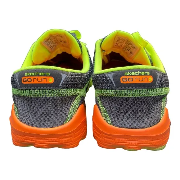 Skechers GOrun 2  Men's US10 Grey neon green orange running minimalist shoes