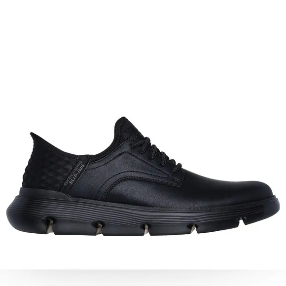 Skechers Hands Free Slip-Ins Garza Gervin Black Leather Oxfords Size 10.5 New