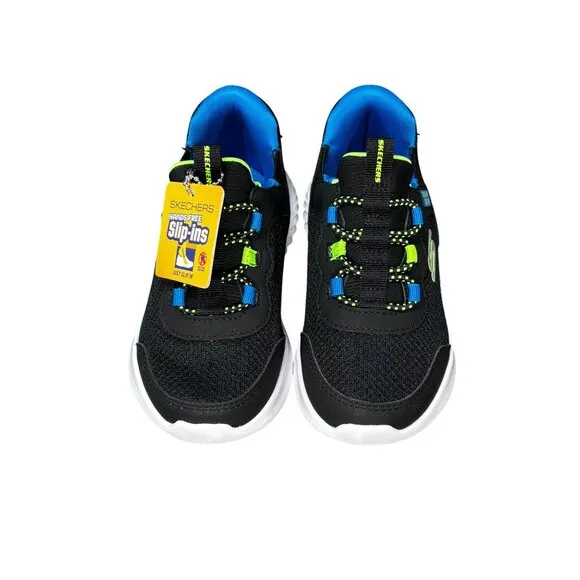 Skechers Kids Slip-Ins Hands-Free Sneakers Black/Blue Size 9 Comfortable