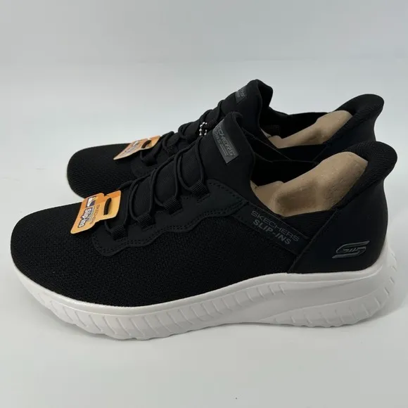 Skechers Men 8.5 WIDE Hands Free Slip-ins BOBS Sport Squad Chaos Sneakers Black
