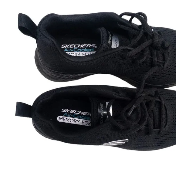 Skechers Men’s Air Cooled Memory Foam Lite-Foam Machine Washable Black Size 8