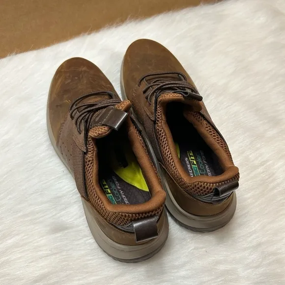 Skechers Mens Dark Brown Air Cooled Memory Foam Classic Fit Casual Shoes 8