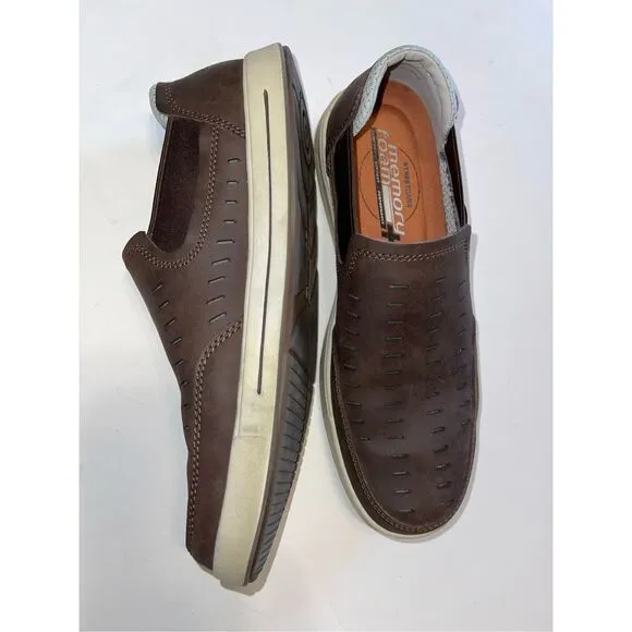 Skechers RelaxedFit Memory Foam SlipOn Boat Shoes Brown Leather - Mens Size 10.5