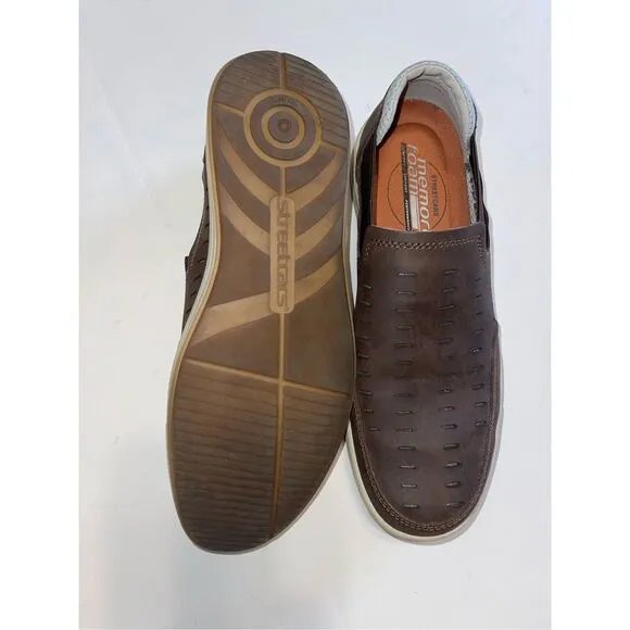 Skechers RelaxedFit Memory Foam SlipOn Boat Shoes Brown Leather - Mens Size 10.5
