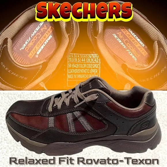 Skechers Rovato-Texon Relaxed Fit Shoe | Men 10.5 (Brown) Air-Cooled Memory Foam