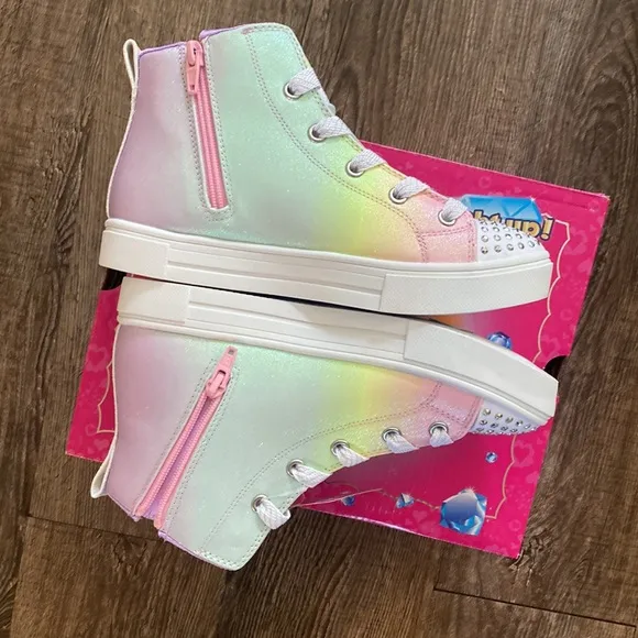 Skechers Shoes Girls Size 3 314785 SLIGHT TWINKLE SPARKS WING CHARM Iridescent