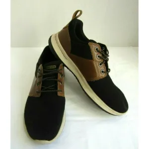 Skechers Sneakers Memory Foam Black Tan Leather Classic Fit Air Cooled Shoes 8