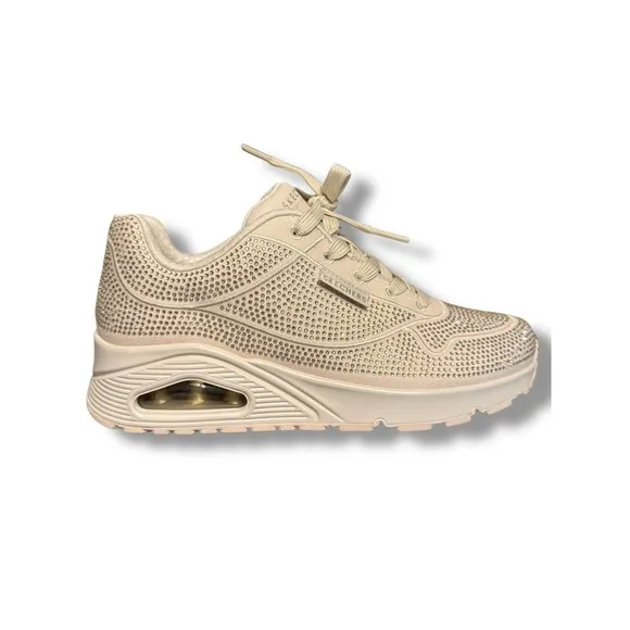Skechers Street Uno Disco Rave sneaker Rhinestone Air Cooled Vegan Sz 7.5