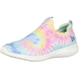 Skechers Unisex-Child Ultra-Flex Groovin Vibes Rainbow Tie Dye Sneaker sz 4 NWT