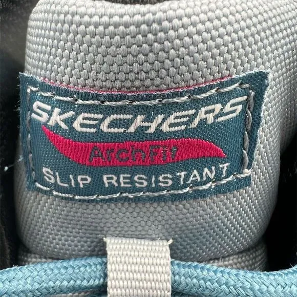 Skechers Unisex Work Boots Size 8.5 Blue Arch Fit Slip‎ Resistant
