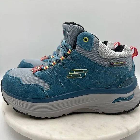 Skechers Unisex Work Boots Size 8.5 Blue Arch Fit Slip‎ Resistant