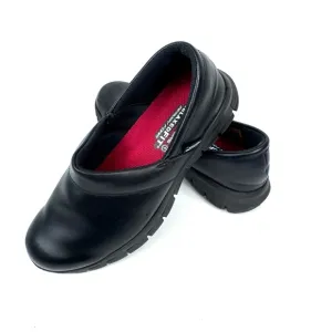 Skechers women Work Relaxed Fit Sure Track Bernal SR blk leather work shoes 7.5