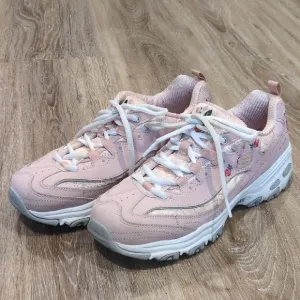 Skechers Women's Pink Floral Sneakers size 8.5