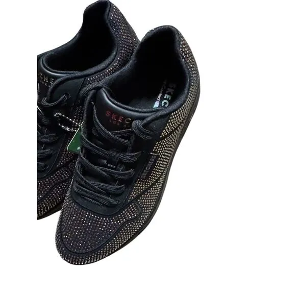 SKECHERS Women's Sneakers Size 8.5 Black Uno Disco Rave Athletic Shoes