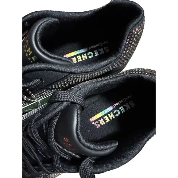 SKECHERS Women's Sneakers Size 8.5 Black Uno Disco Rave Athletic Shoes