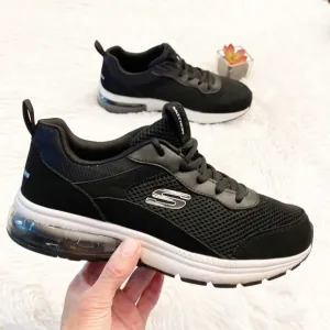 SKETCHERS Black mesh memory foam running workout athletic sneakers women 7.5