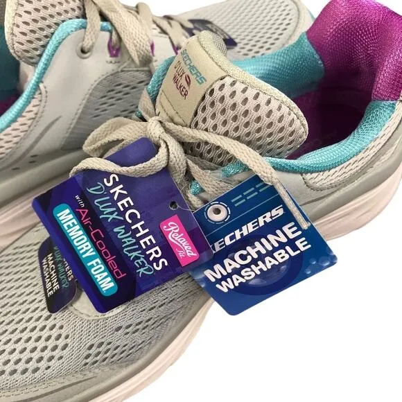 SKETCHERS D'Lux Walker Infinite Motion Sneaker Women 9 Gray Light Sporty NWT