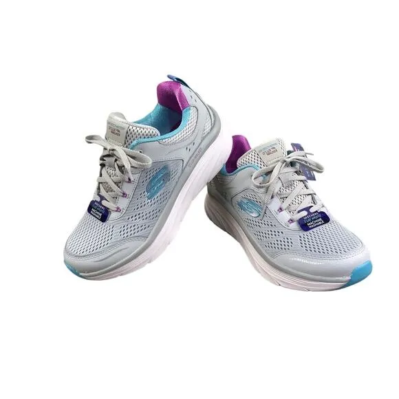 SKETCHERS D'Lux Walker Infinite Motion Sneaker Women 9 Gray Light Sporty NWT