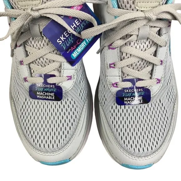 SKETCHERS D'Lux Walker Infinite Motion Sneaker Women 9 Gray Light Sporty NWT
