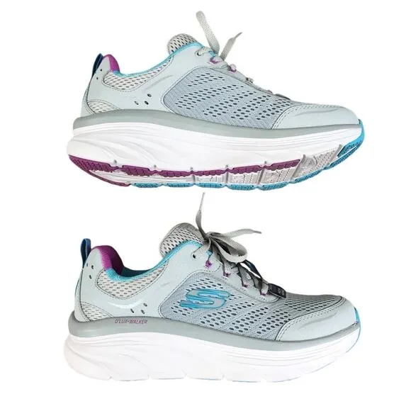 SKETCHERS D'Lux Walker Infinite Motion Sneaker Women 9 Gray Light Sporty NWT