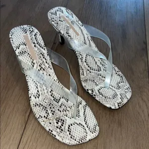 Snakeskin Print Women's Heeled Sandals