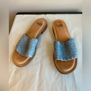 Sofft Ardee sky blue slides/sandals