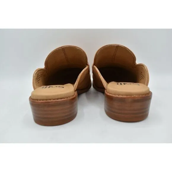 Sofft Womens Size 8 Nels Mule Leather Luggage Slip On Loafers Mules Shoes