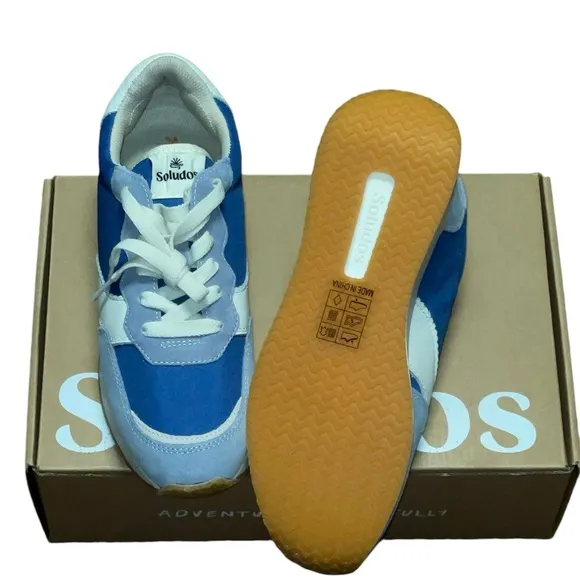 SOLUDOS PARADISO RETRO SNEAKERS COLOR BLUE WOMEN’S LACE-UP ROUND TOE SIZE US 8 *