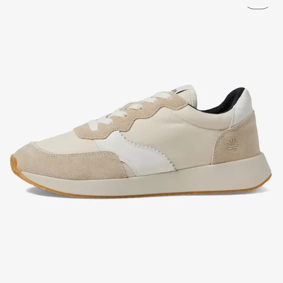 SOLUDOS PARADISO RETRO SNEAKERS COLOR WHITE /SAND LACE-UP ROUND TOE SIZE US 9
