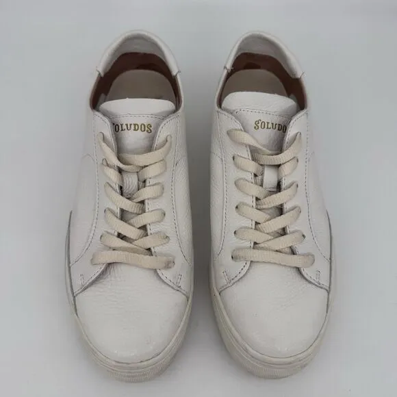 Soludos Womens Ibiza Platform Sneaker Lace Up Casual Shoes White Size 8 US