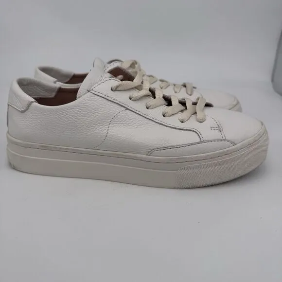 Soludos Womens Ibiza Platform Sneaker Lace Up Casual Shoes White Size 8 US