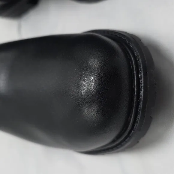 Sonoma Lottiee Almond Toe Mens Black Leather Chelsea Boots Memery Foam Ladies 8