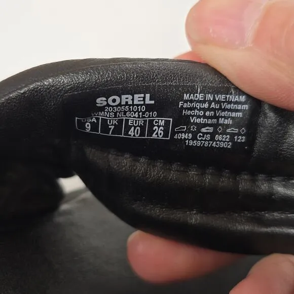 Sorel‎ Ella ll Puff Slide Sandals Flat Women’s 9 black
