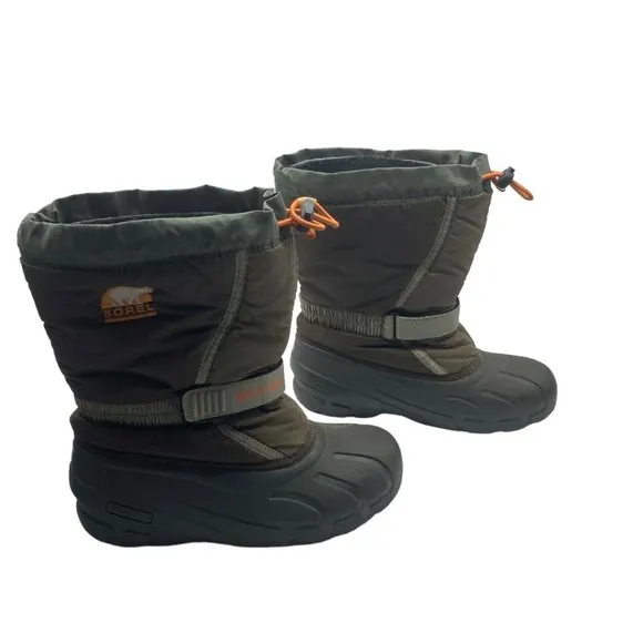 Sorel Kid Youth Brown Water Wind Resistant Flurry Snow Boots Shoes Size 6