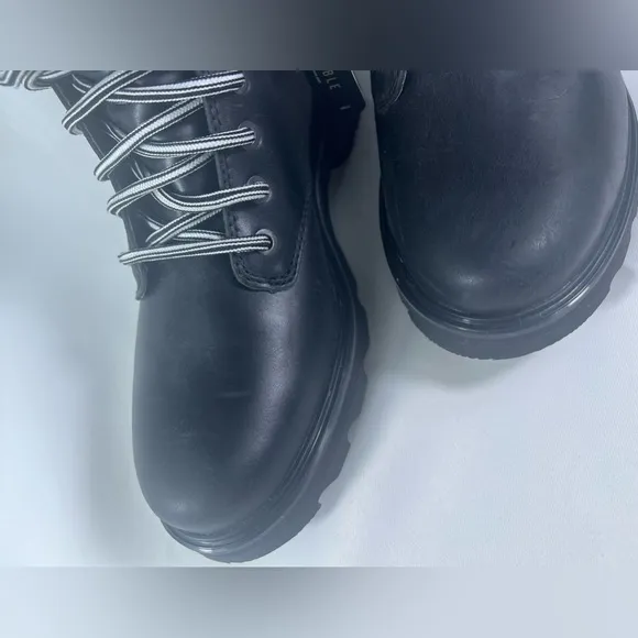 SOREL Lennox Leather Lace STKD Boot in Black Sea Salt NWT NO BOX Size:10 Women’s