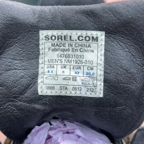 Sorel Mens Size 8.5 Mad Mukluk Boots Suede Leather Hawk Water Resistant Black