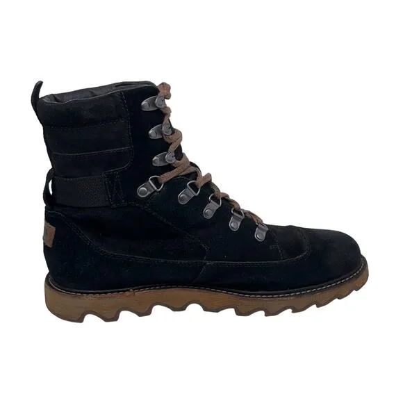 Sorel Mens Size 8.5 Mad Mukluk Boots Suede Leather Hawk Water Resistant Black