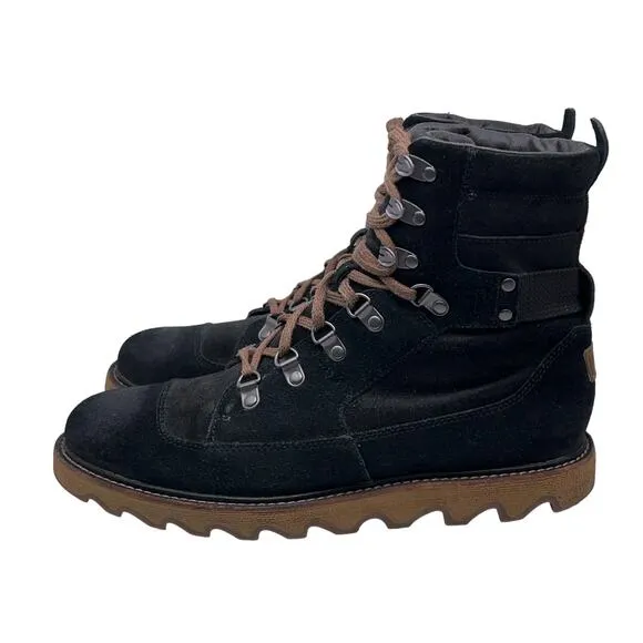 Sorel Mens Size 8.5 Mad Mukluk Boots Suede Leather Hawk Water Resistant Black
