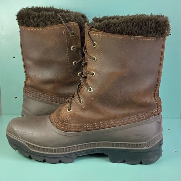 Sorel  VTG Kaufman Manitou Boots shoes Brown Rubber Leather Size 10 Mens