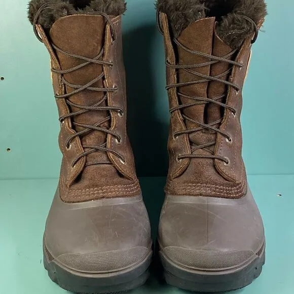 Sorel  VTG Kaufman Manitou Boots shoes Brown Rubber Leather Size 10 Mens