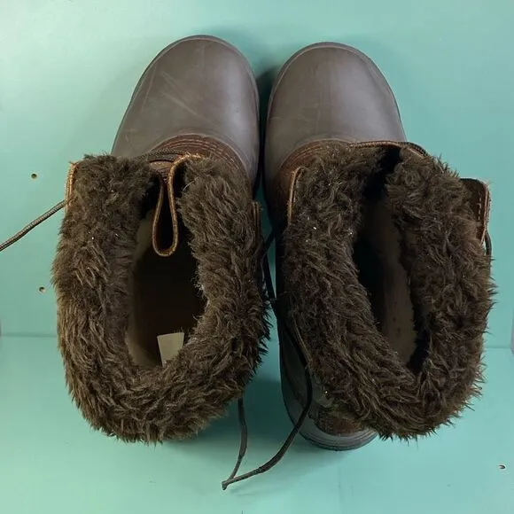 Sorel  VTG Kaufman Manitou Boots shoes Brown Rubber Leather Size 10 Mens