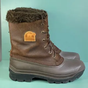 Sorel  VTG Kaufman Manitou Boots shoes Brown Rubber Leather Size 10 Mens