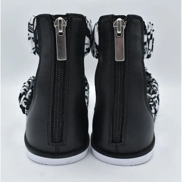 Sorel Womens Size 11 Ella II Black White Ankle Strap Sandals Shoes