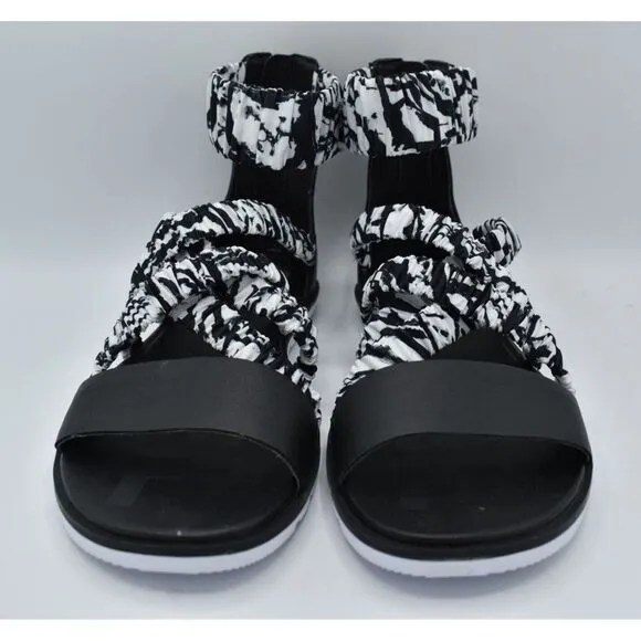 Sorel Womens Size 11 Ella II Black White Ankle Strap Sandals Shoes