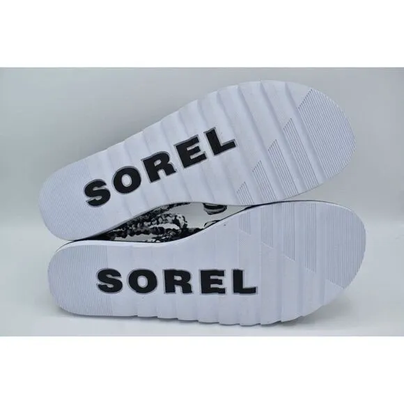 Sorel Womens Size 11 Ella II Black White Ankle Strap Sandals Shoes