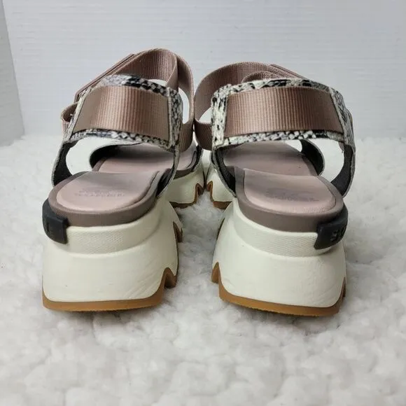 Sorel Kinetic Impact Sandals Womens Size 10 Mauve Vapor Snake Leather Shoes