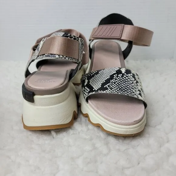 Sorel Kinetic Impact Sandals Womens Size 10 Mauve Vapor Snake Leather Shoes