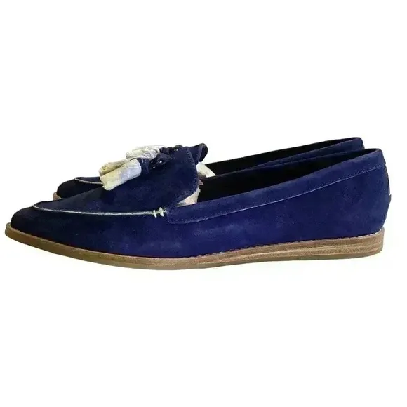 Sperry Saybrook Women 8 39 Painted Tassel Suede Loafers Shoes Flats Blue  NEW